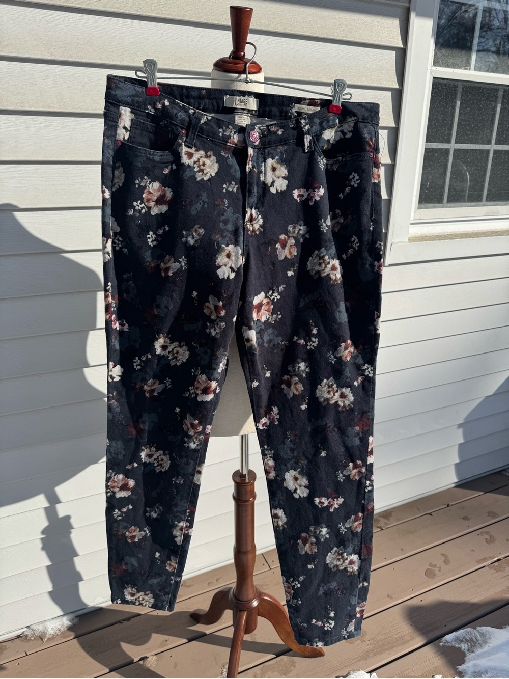 Vintage America floral Jeans boho skinny jeans 14 - Picture 3 of 8